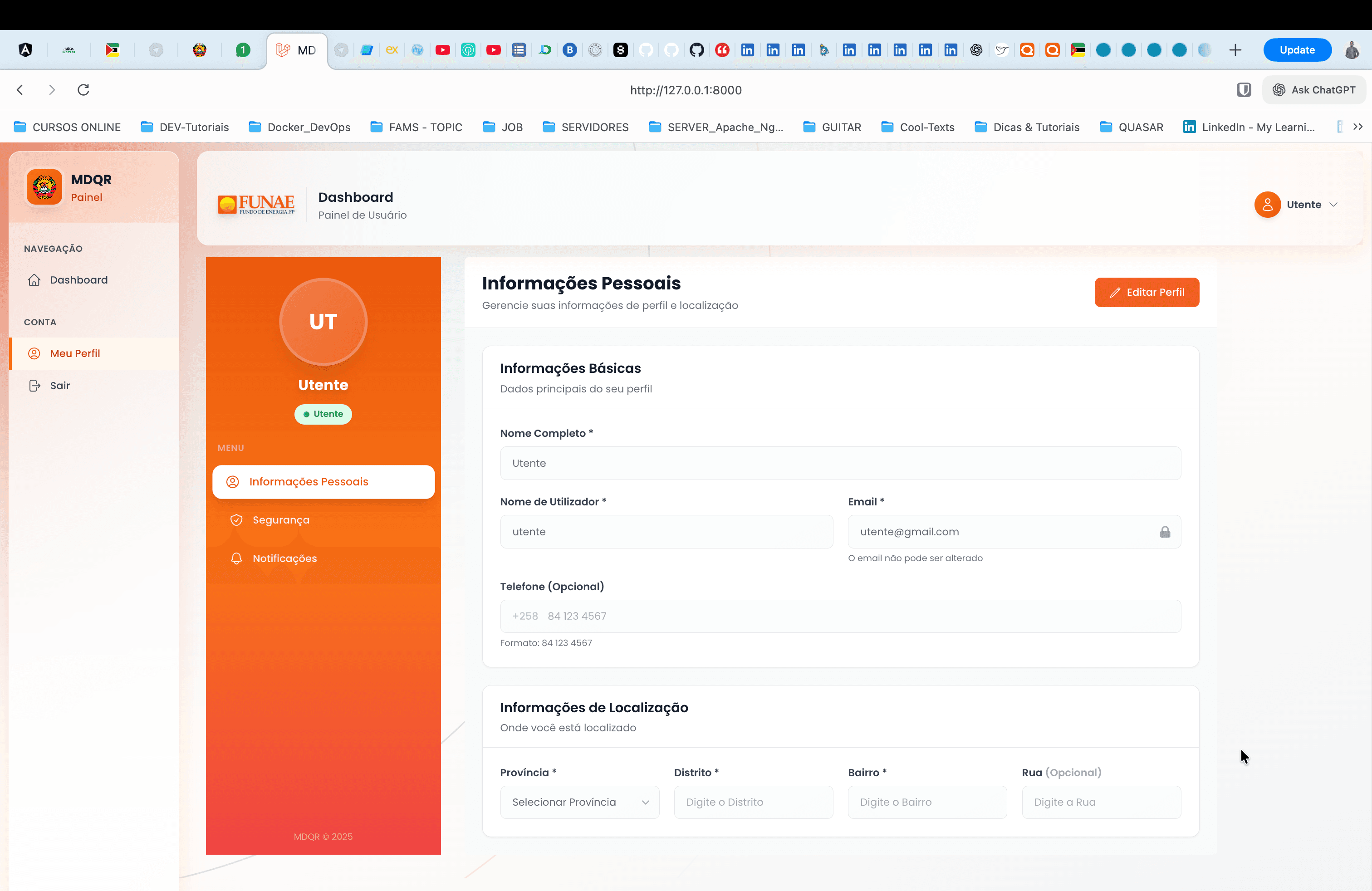FUNAE – Plataforma de Mecanismo de Queixas e Reclamações (GRM) – screenshot 3