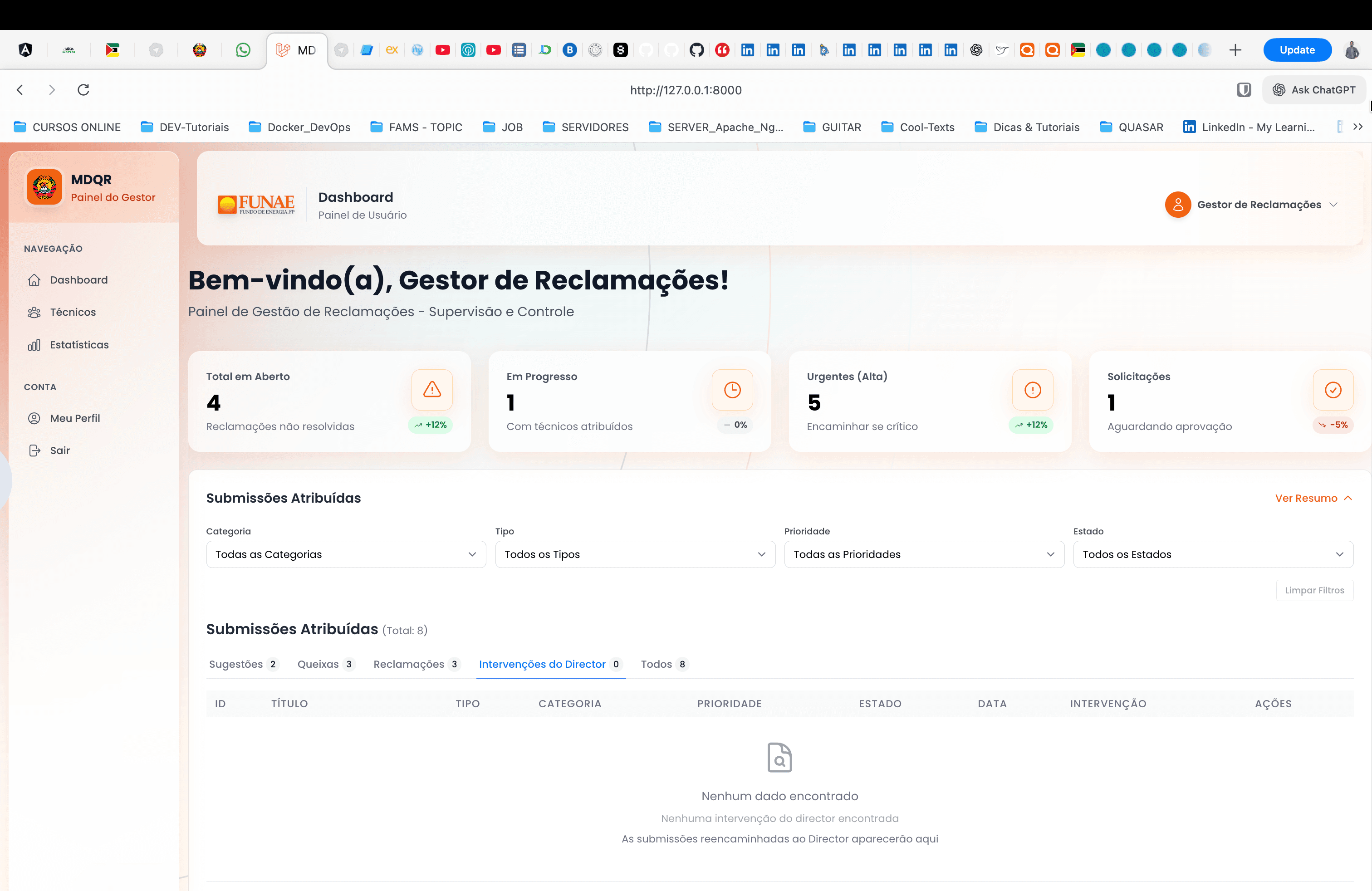 FUNAE – Plataforma de Mecanismo de Queixas e Reclamações (GRM) – screenshot 4