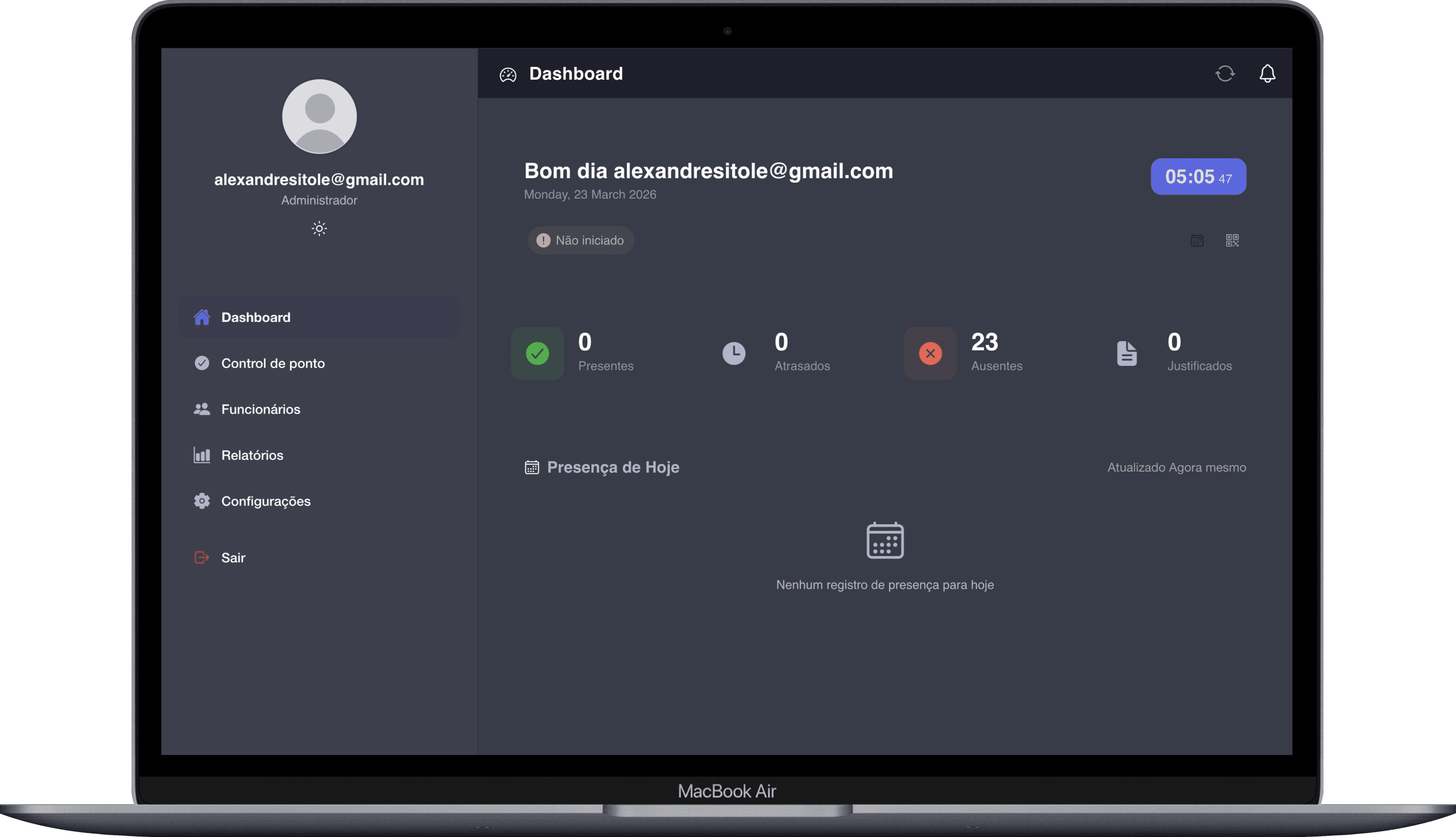 Sistema de Presenças com QR Code – screenshot 1